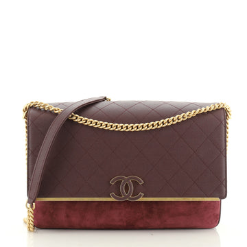 Lady Coco Flap Bag Quilted Caviar and Suede Large