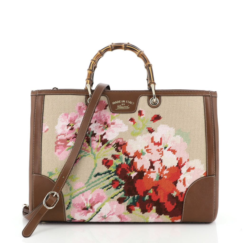 Gucci トートバッグ Gucci Bamboo Shopper Tote Needle Point Textile Large 50486