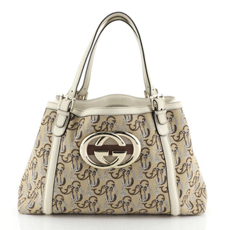 Britt Web Tote Printed Canvas Medium