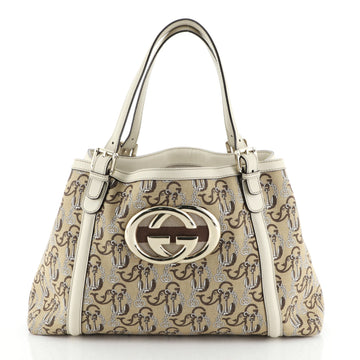 Britt Web Tote Printed Canvas Medium