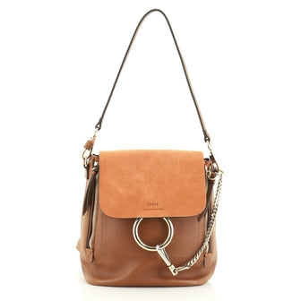 Faye Backpack Leather and Suede Small