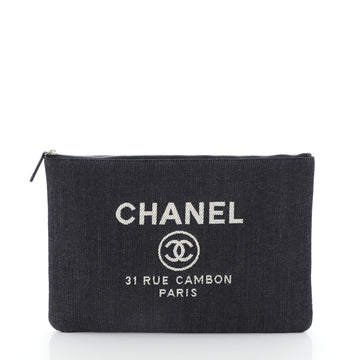 Chanel Deauville Pouch Denim Large