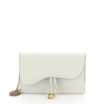 Saddle Chain Clutch Leather