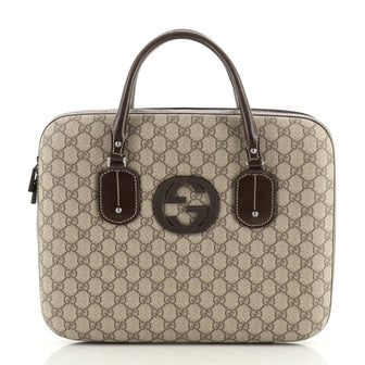 Interlocking G Laptop Bag GG Coated Canvas