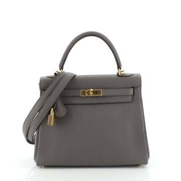 Kelly Handbag Etain Togo with Gold Hardware 25