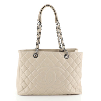 Grand Shopping Tote Quilted Caviar
