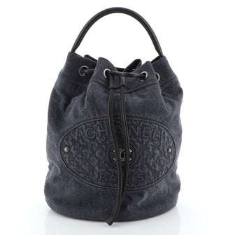 Paris Drawstring Backpack Denim Medium