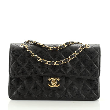 Vintage Classic Double Flap Bag Quilted Caviar Small