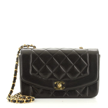 Vintage Diana Flap Bag Quilted Lambskin Small