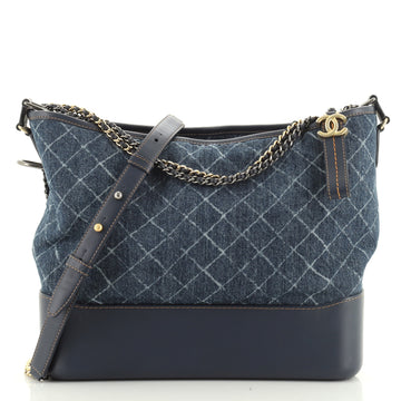 Gabrielle Hobo Printed Denim and Leather Medium