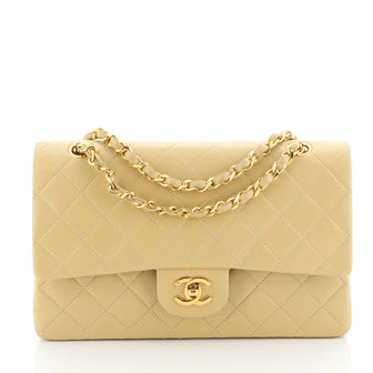 Vintage Classic Double Flap Bag Quilted Lambskin Medium