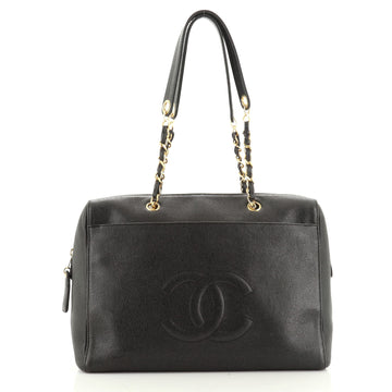 Vintage Timeless Zip Tote Caviar Medium