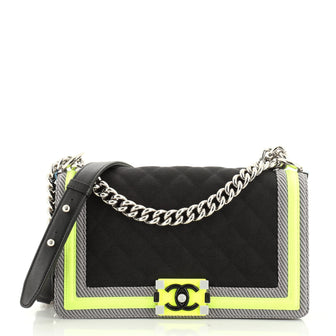 Fluo Boy Flap Bag Quilted Canvas Old Medium