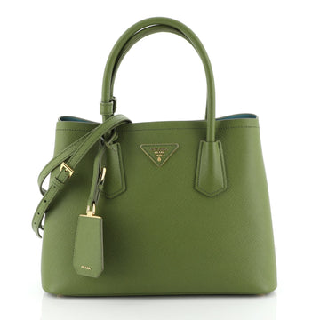 Cuir Double Tote Saffiano Leather Small