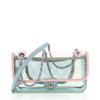 Coco Splash Flap Bag Quilted PVC With Lambskin Medium