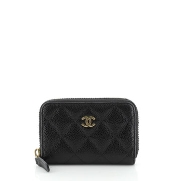 CC Zip Coin Purse Quilted Caviar Small