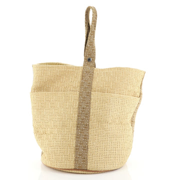 Hermes Saxo Handbag Woven Straw GM