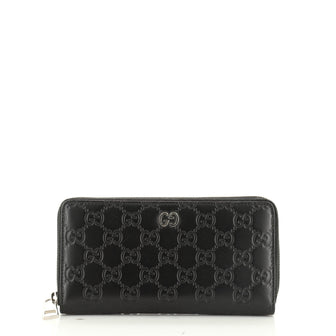 Signature Zip Around Wallet Guccissima Leather