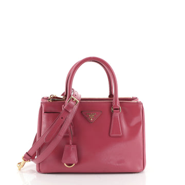 Double Zip Lux Tote Vernice Saffiano Leather Small