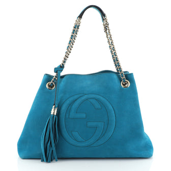 Soho Chain Strap Shoulder Bag Nubuck Medium