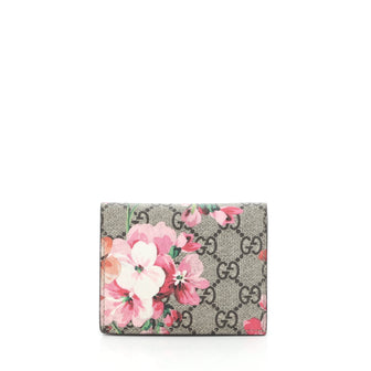 Flap Card Case Blooms Print GG Coated Canvas