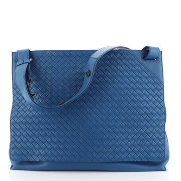 Square Panelled Messenger Bag Intrecciato Nappa Large