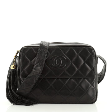 Vintage Diamond CC Flap Pocket Camera Bag Quilted Lambskin Medium