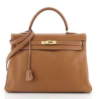 Kelly Handbag Gold Gulliver with Gold Hardware 35