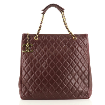 Vintage Shopping Tote Quilted Lambskin Large