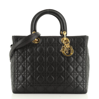 Vintage Lady Dior Bag Cannage Quilt Lambskin Large