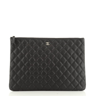 O Case Clutch Quilted Caviar Large