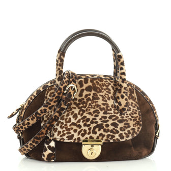 Fiamma Satchel Suede and Calf Hair Large