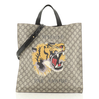 Convertible Soft Open Tote Printed GG Coated Canvas Tall