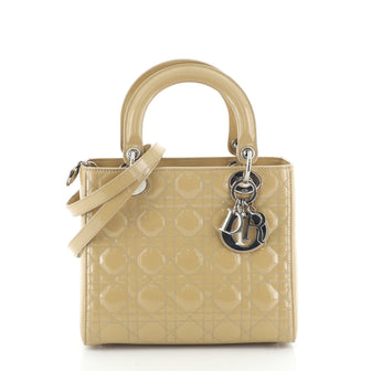 Lady Dior Bag Cannage Quilt Patent Medium
