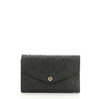 Louis Vuitton Black Empreinte Leather Compact Curieuse Wallet - A