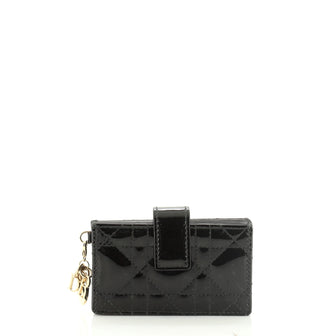 Lady Dior Card Holder Stitched Cannage Patent