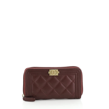 Boy Zip Around Wallet Quilted Lambskin Small