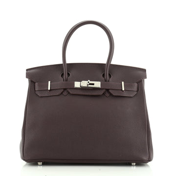 Birkin Handbag Raisin Togo with Palladium Hardware 30