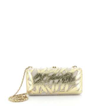 Evening in Greece Box Clutch Raffia with Leather