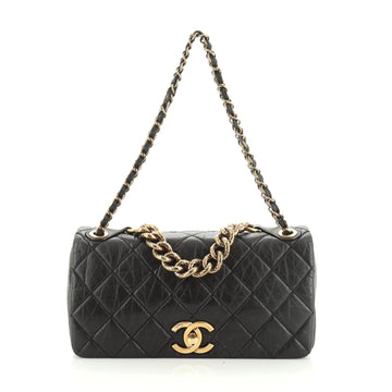 Pondichery Flap Bag Quilted Aged Calfskin Small