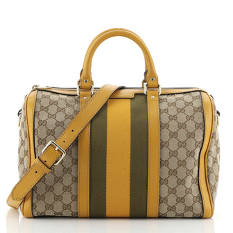 Gucci Vintage Web Boston Bag GG Canvas Medium