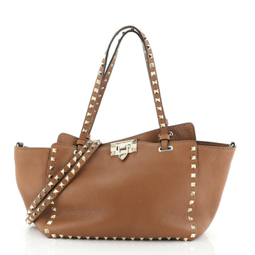 Valentino Rockstud Tote Pebbled Leather Small