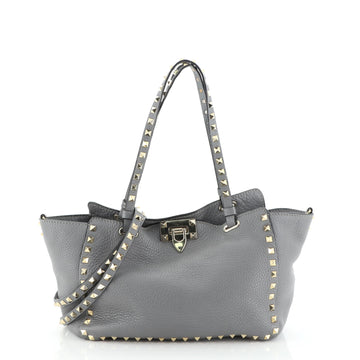 Valentino Rockstud Tote Pebbled Leather Small