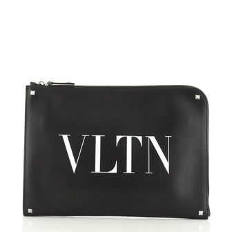 Valentino VLTN Zip Clutch Printed Leather 