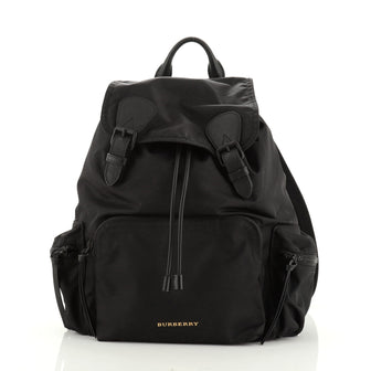 burberry the medium backpack in nylon and leather Burberry Rucksack Backpack Nylon with Leather Medium Black 50728204