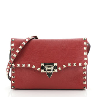 Valentino Rockstud Flip Lock Flap Bag Leather Medium