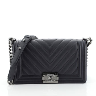 Boy Flap Bag Chevron Caviar Old Medium