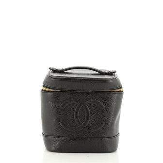 Chanel Vintage Timeless Cosmetic Case Caviar Tall