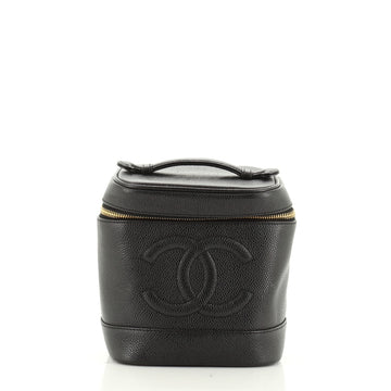 Chanel Vintage Timeless Cosmetic Case Caviar Tall