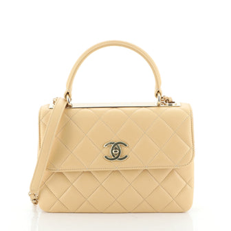 Trendy CC Top Handle Bag Quilted Lambskin Small